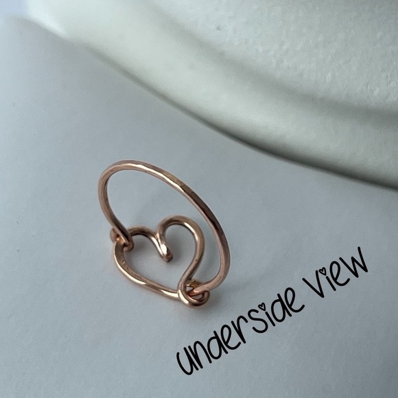 Heart Wire Wrap Ring in 14k Rose Gold - Picture 7 of 13